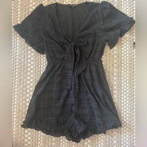 Papermoon Black Plaid Romper